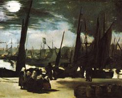 Edouard Manet Moonlight over the Port of Boulogne Sweden oil painting art